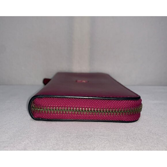 Coach Pac Man Accordion Zip Wallet Shadow/Blinky Ghost F55736 Fuschia - Picture 6 of 12